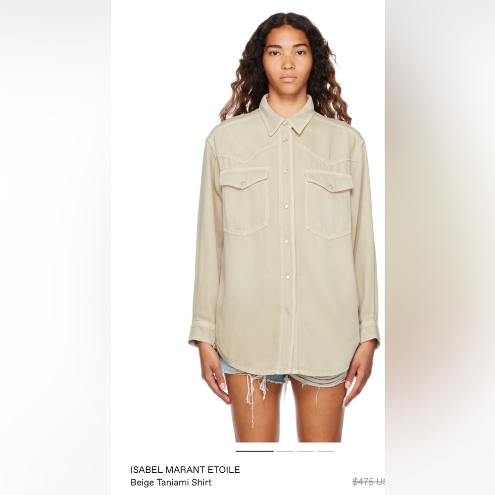 Isabel Etoile Merant tanamia shirt in beige. NWOT. Retail 475 - Picture 1 of 11